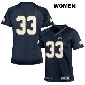 Notre Dame Fighting Irish Women's Keenan Sweeney #33 Navy Under Armour No Name Authentic Stitched College NCAA Football Jersey XPA5399LG